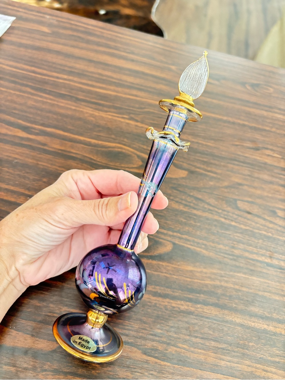 An Egyptian Perfume Bottle hand blown